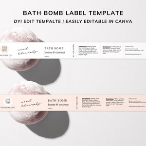 Editable Bath Bomb Label Template, Wrap Around Bath Bomb Label, Circle ...