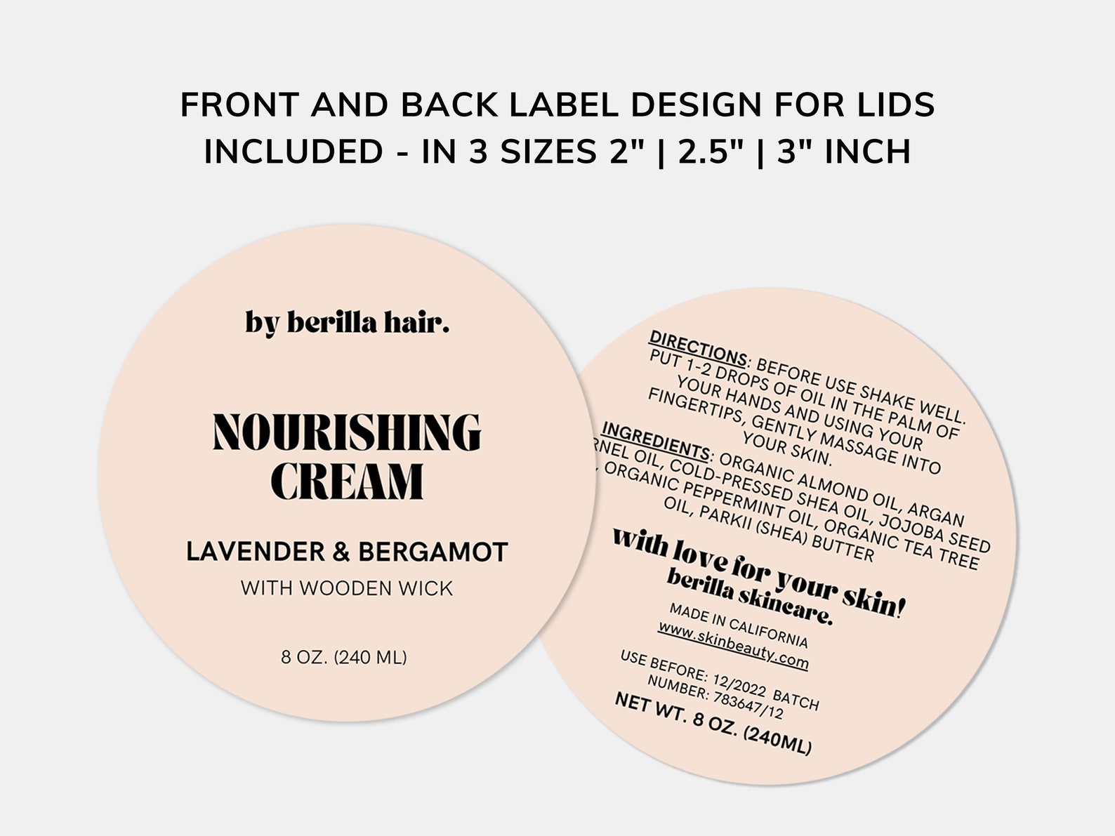 Minimal JAR Label TEMPLATE CANVA 4 Oz Jar Label 8 Oz Jar - Etsy