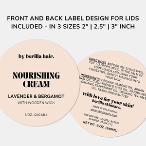 Minimal JAR Label TEMPLATE CANVA, 4 Oz Jar Label, 8 Oz Jar Label ...