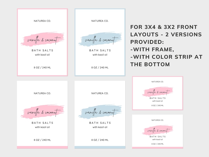 Editable Pouch Label Template Canva, Bath Salts Label, Editable Bath ...