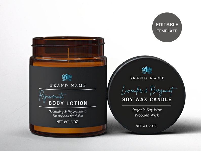 JAR Label TEMPLATE CANVA 4 Oz Jar Label 8 Oz Jar Label Etsy