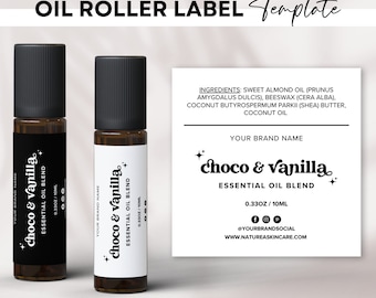 Essential Oil Roller Bottle Label Template: DIY Canva Perfume Label (Digital Download)