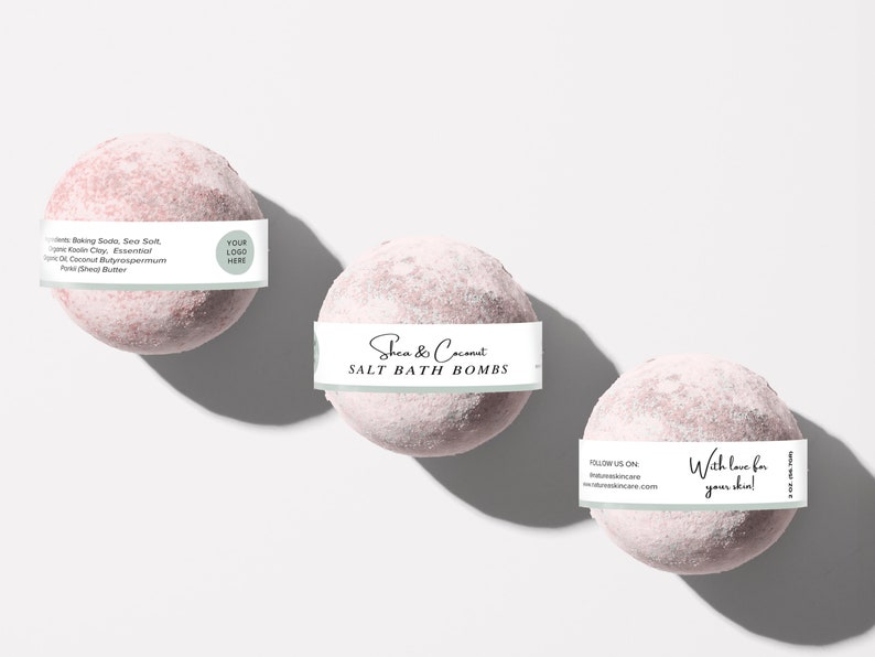 Editable Bath Bomb Label Template Canva, Belly Band Bath Bomb, Wrap