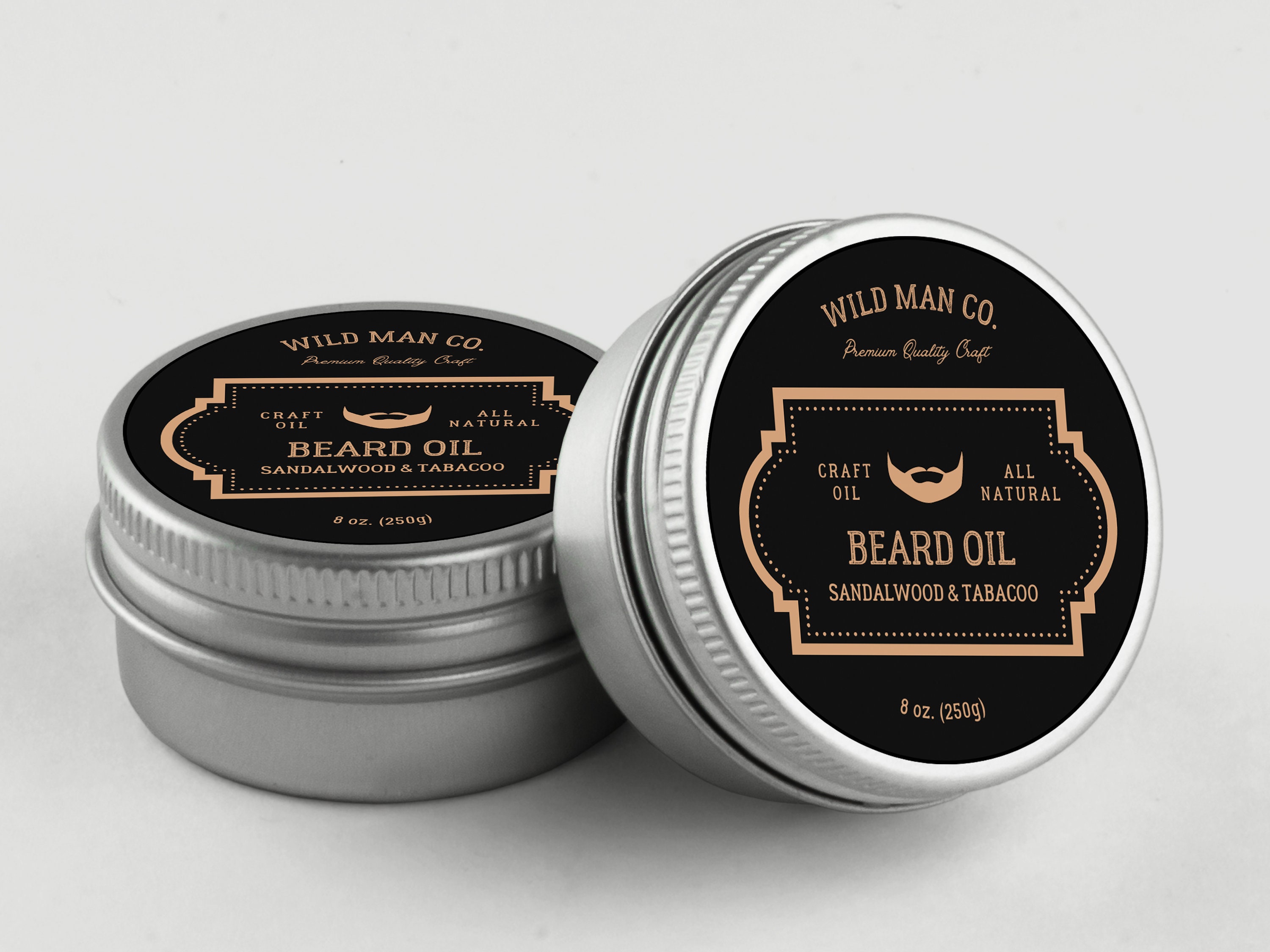 Beard Balm Label Template CANVA, Beard Jar Circle Label, Editable Beard ...