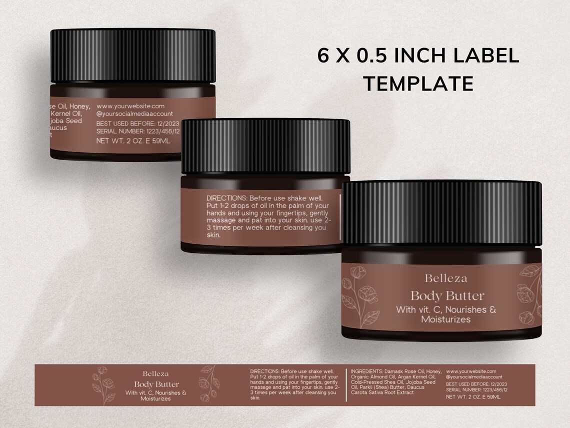 Editable Jar Label Template CANVA Bundle: Boho Wrap Around & Lid Labels ...