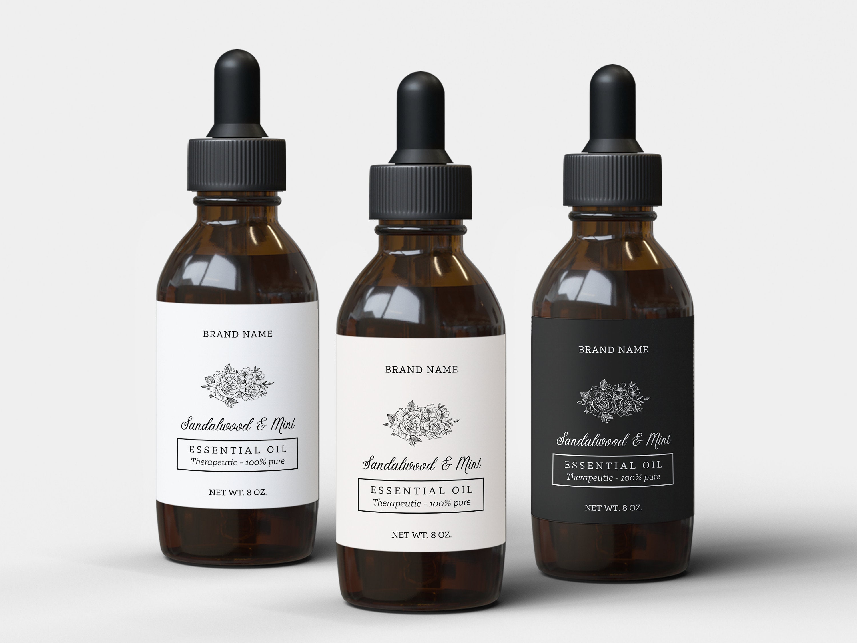 Floral Tincture Label, Dropper Bottle Label Template Canva, Essential ...