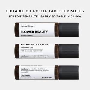 10ml Roller Bottle Label Template, Roller Ball Label, Essential Oil ...