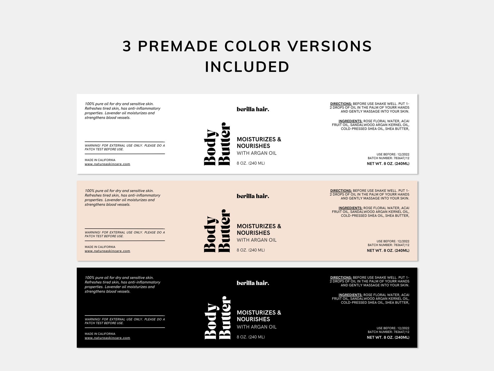 Minimal JAR Label TEMPLATE CANVA 4 Oz Jar Label 8 Oz Jar - Etsy