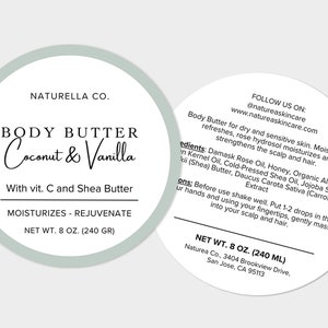 Circle Label Template, Round Lip Balm Label, 2 / 2.5 / 3 inch Round Labels, Tin Jar Label, Apotheary Product Label, Canva Template - 48C