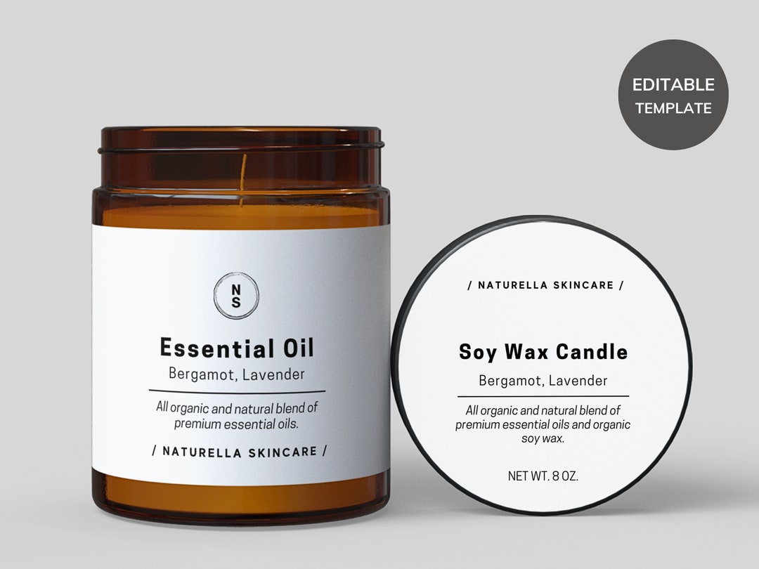 JAR Label Template CANVA, Wrap Around Jar Label, Circle Jar Lid Label ...
