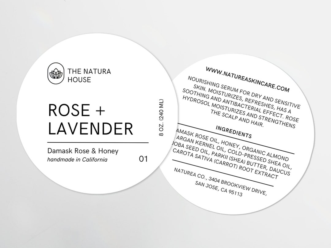 Editable Round Label Template, Circle Tin Jar Label, Lip Balm Label, 2