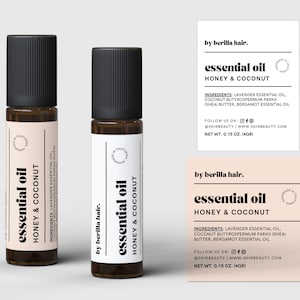 10ml Roller Label Template, Essential Oil Rollon Bottle Label, Rollon Perfume Sample Bottle Label, Canva Roller Label Template - 61M