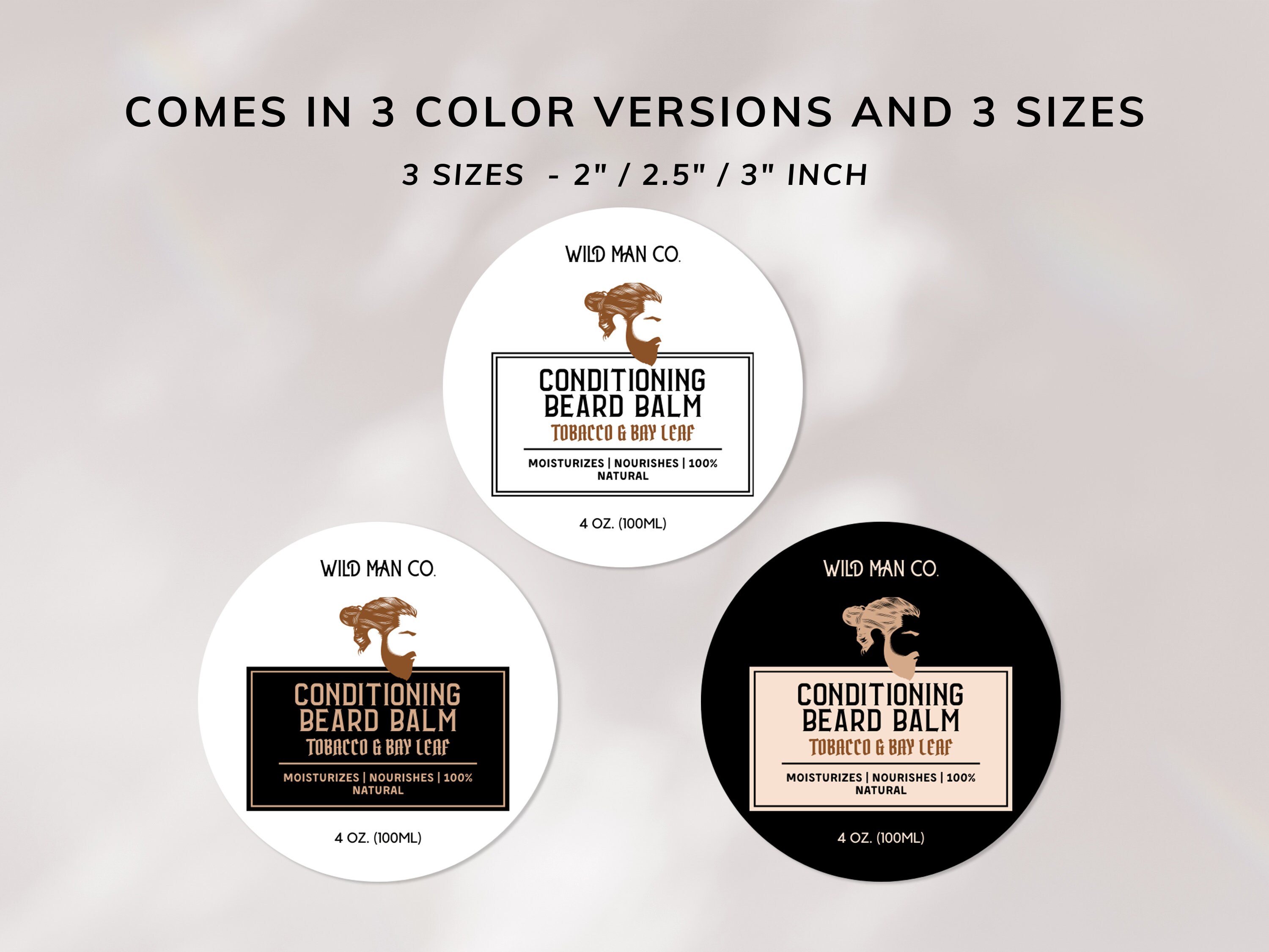 Beard Balm Label Template for Man, Label Design (CANVA, Editable) - Etsy