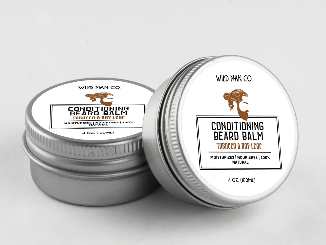 Beard Balm Label Template for Man, Label Design (CANVA, Editable) - Etsy