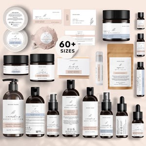 Cosmetic Label Templates Canva Bundle: Apothecary, Skincare (Digital Download)