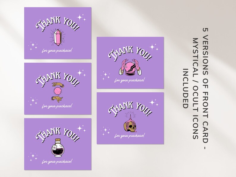 Mystical Thank You Card Template, Celestial Thank You Card, Ocultic TYC ...