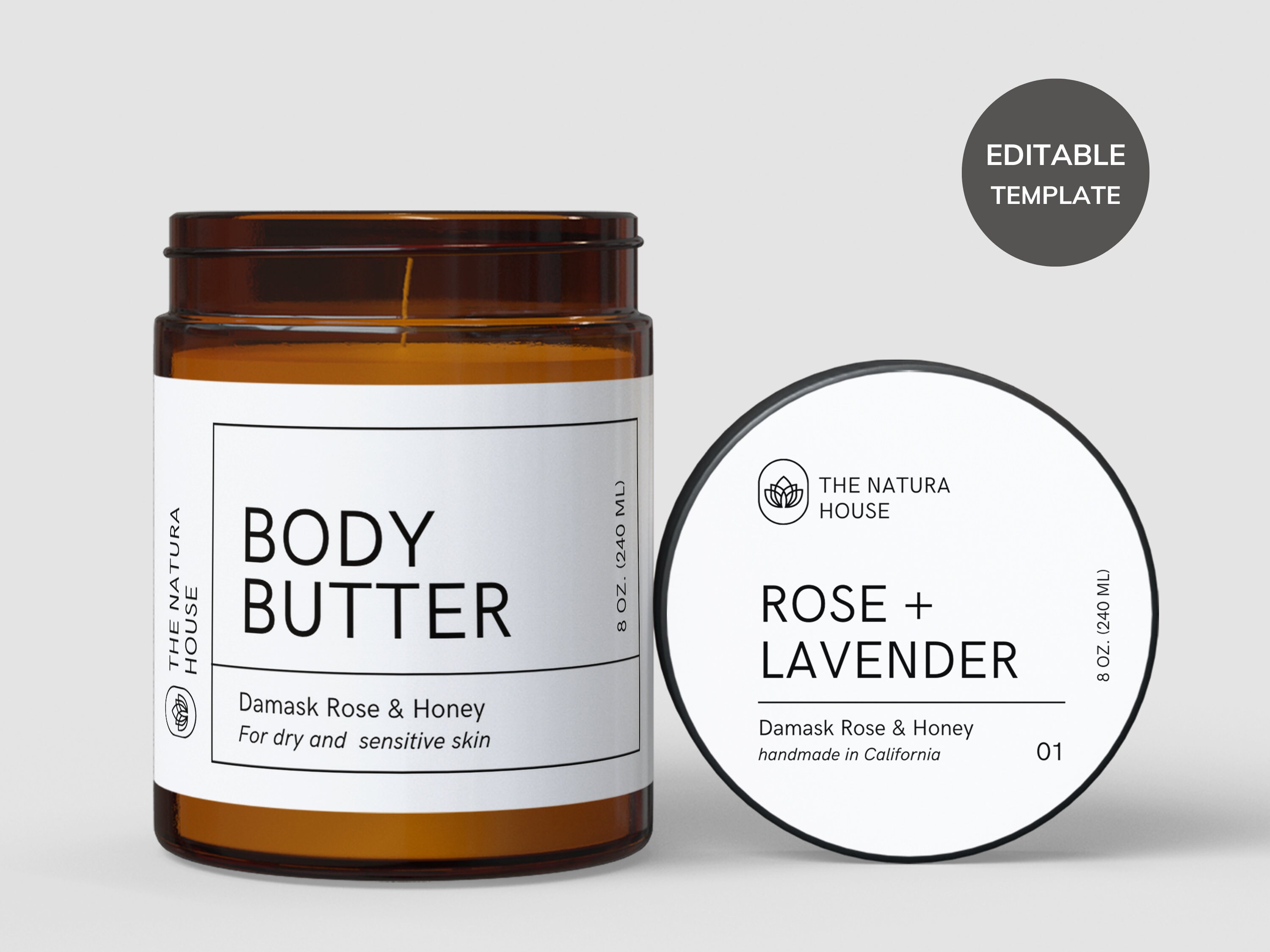 Minimal JAR Label TEMPLATE CANVA 4 Oz Jar Label 8 Oz Jar - Etsy
