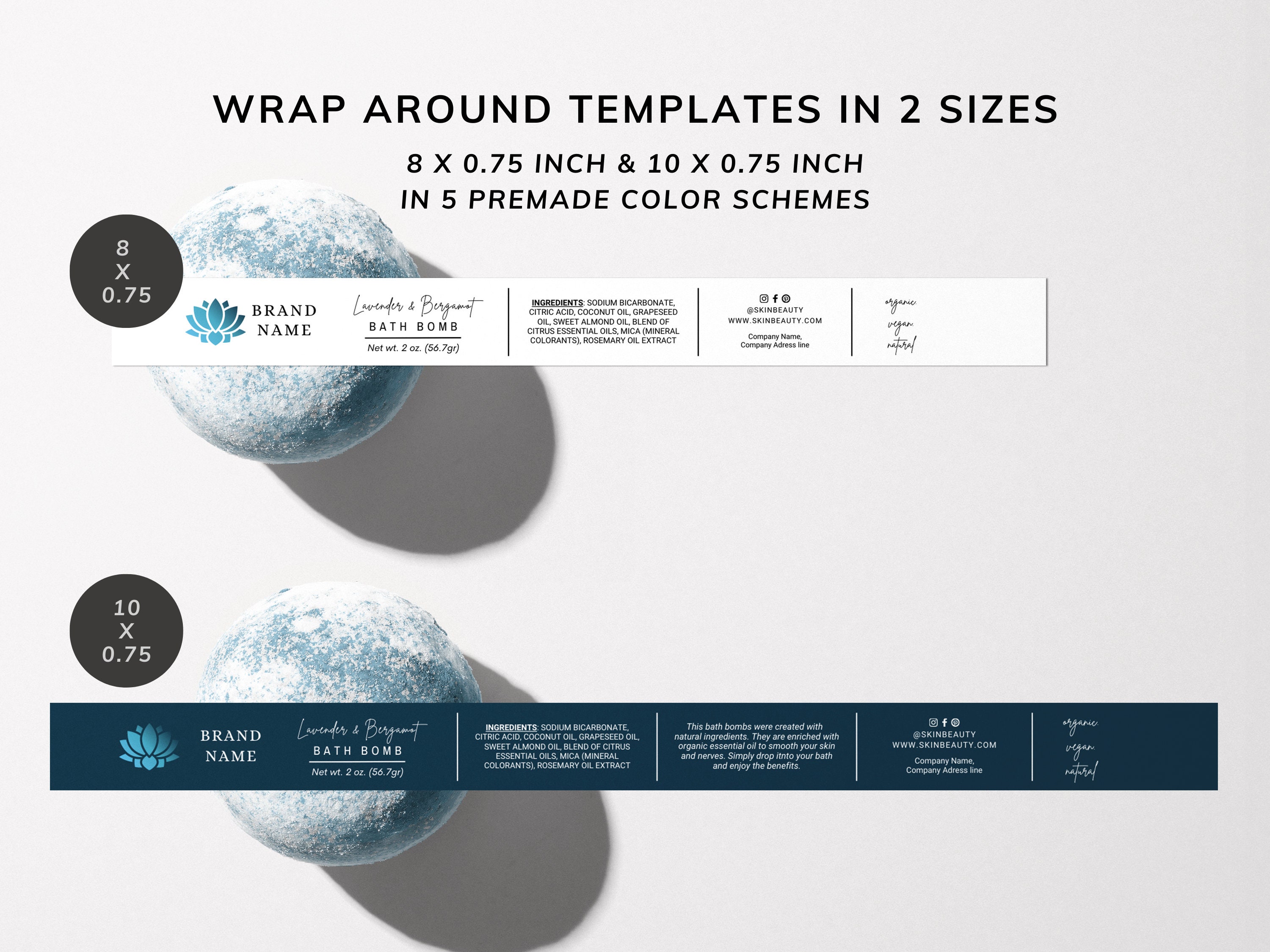 Bath Bomb Bands Label Template, Editable Bath Bomb Wrapper, Minimal ...