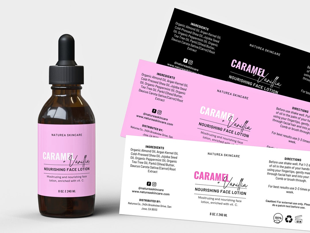 Minimal Oil Label Template Canva, Modern Essential Oil Label, 1oz | 2oz ...