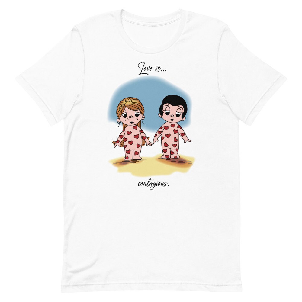 Love is Contagious T-shirt Graphic Tee Design Crewneck Collar - Etsy