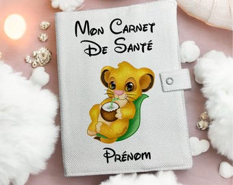 Protège carnet de santé Disney personnalisé – housse bébé avec prénom, étui naissance, cadeau naissance, protection carnet de santé enfant