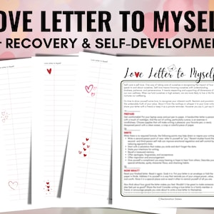 Carta de amor a mí mismo, Hoja de trabajo de recuperación de adicciones, Autocuidado, Reflexión, Autodesarrollo, Terapia de grupo, Diario creativo, Amor propio