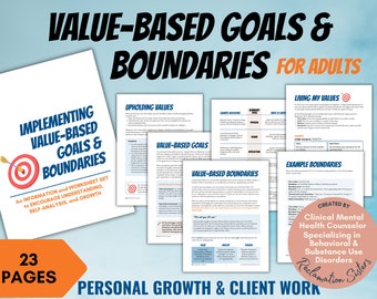 Core Values, Goals, Boundaries, Counselor Worksheets, Self Development, Group Therapy, Growth Mindset, Addiction Recovery
