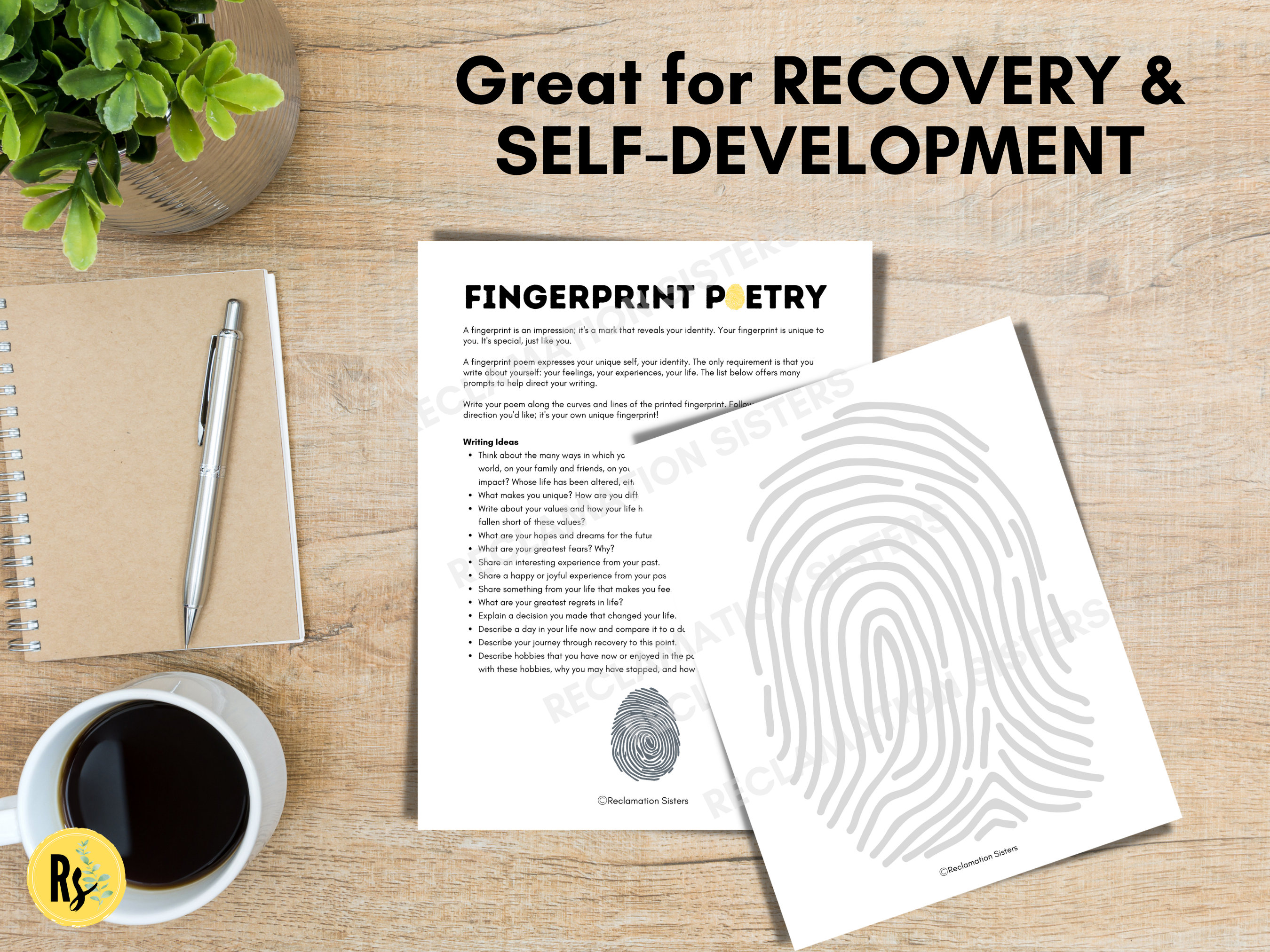 Fingerprint Poetry Addiction Recovery Counseling Activity - Etsy Finland