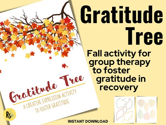 Gratitude Tree Activity: Self-Reflection, Group Therapy (Digital Download)