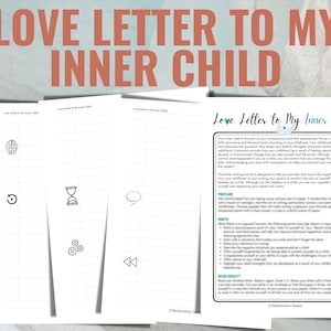 Carta de amor a mi niño interior, Hoja de trabajo de recuperación de adicciones, Autodesarrollo, Terapia de grupo, Mensaje de diario creativo, Diario de cartas