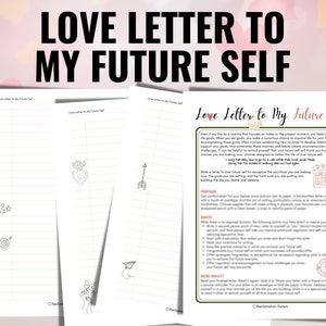 Carta de amor para meu eu futuro, planilha de recuperação de vícios, autodesenvolvimento, terapia de grupo, aviso de diário criativo, registro de cartas