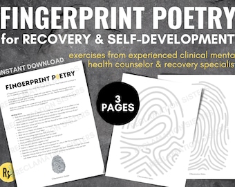 Fingerprint Poetry: Addiction Recovery & Self-Reflection Activity (Digital Download)
