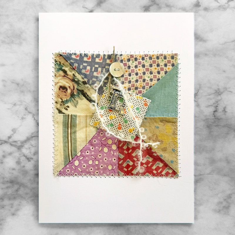 Textile Card Fabric Greeting Card - Etsy