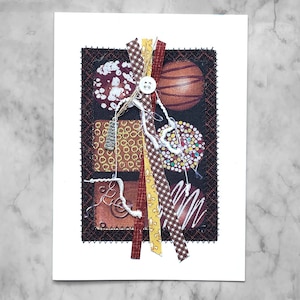 Handmade Chocolate Greeting Card, Handmade Card, Fiber Art Greeting Card, Chocolate Lover&#39;s Card, Handmade Birthday Card, Any Occasion Card