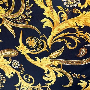 Golden Baroque design print on the best quality of poly spandex 4-way stretch 58/60”Sold by the YD.Ships worldwide from Los Angeles CA.