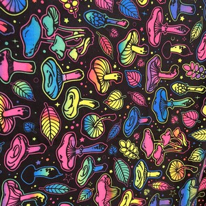 Colorful Mushrooms pattern design print on the best quality of nylon 4-way stretch 58/60”Sold by the YD.Ships worldwide from Los Angeles CA.