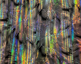Nowy nadruk Thunderbolt na nylonowym spandexie, metalicznym hologramie, rozciągliwym w 4 kierunkach, o szerokości 58/60 cali. Sprzedawany przez YD. Wysyłka na cały świat z Los Angeles, Kalifornia.