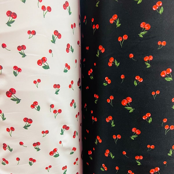 Little cherries design print on the best quality of nylon spandex 4-way stretch 58/60”sold by the YD.Ships Worldwide from Los Angeles CA.