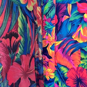 New Hawaiian flowers design print on the best quality of nylon spandex and mesh 4-way stretch 58/60”sold by the YD.Ships worldwide from LA.