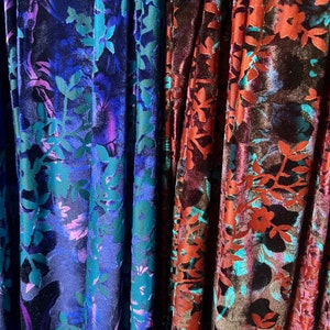 New Luxury Floral Design burnout velvet 4-way stretch 58/60”Sold by the YD.Ships worldwide from Los Angeles California USA