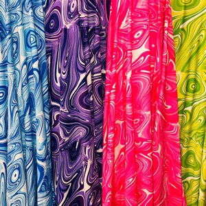 New lava design print on the best quality of nylon spandex 4-way stretch 58/60”Sold by the YD.Ships worldwide from Los Angeles California.