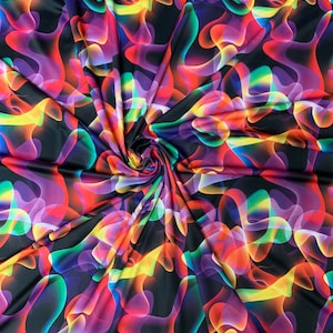 Lava multicolor design print on the best quality nylon spandex 4-way stretch 58/60”sold by the YD. ships Worldwide from Los  Angeles CA USA