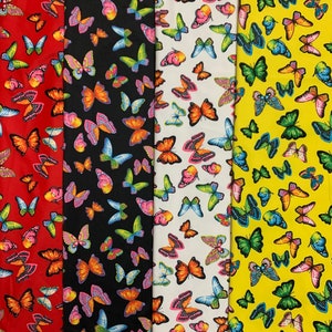 Wild summer butterfly design print on nylon spandex 4-way stretch 58/60”sold by the YD.ships worldwide from Los Ángeles California USA.