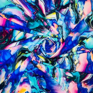 Abstract watercolor design print on the best quality of nylon spandex 4-way stretch 58/60”sold by the YD.Ships worldwide from Los Angeles CA