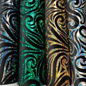 New swirl pattern design print on stretch velvet 4-way stretch 58/60”sold by the YD. Ships worldwide from Los Angeles California USA.