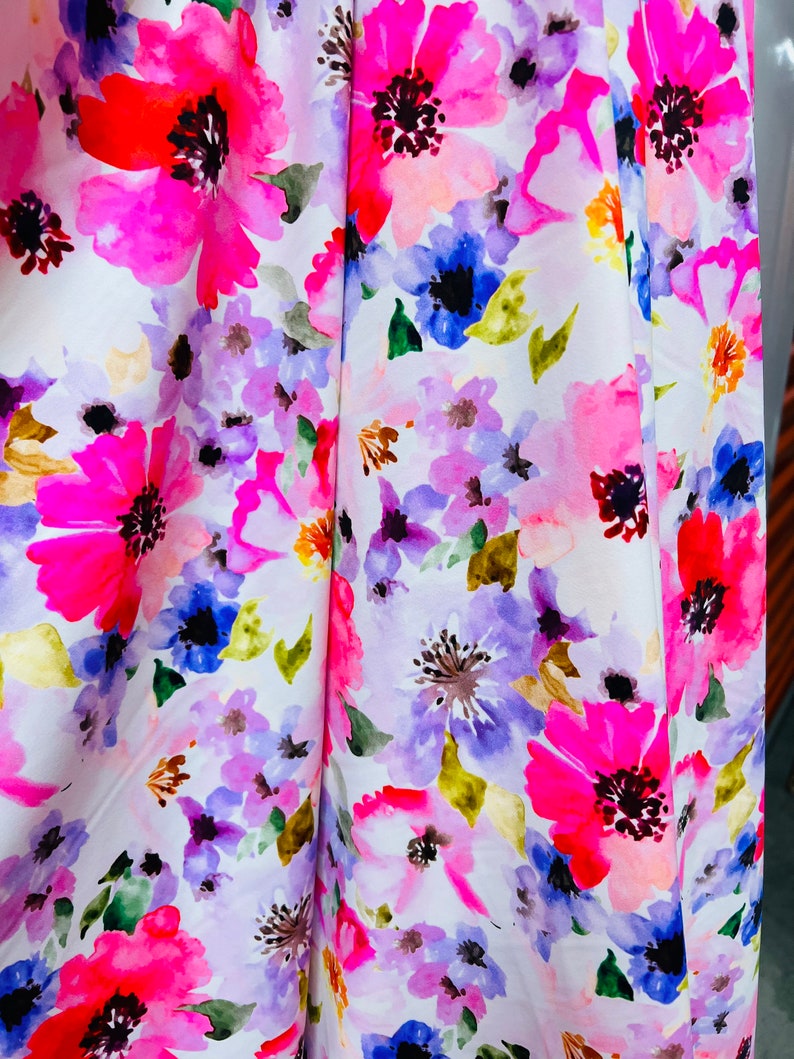 Modern Flowers Pattern Design Print on the Best Quality of Nylon