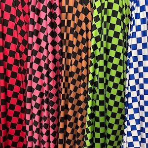 New Checkered pattern design print on the best quality of nylon spandex 4way stretch 58/60”sold by the YD.ships worldwide from Los Angeles