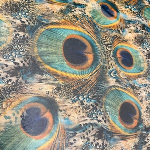 Exotic feathers pattern design print on the best quality of power mesh 4-way stretch 58/60”Sold by the YD. Ships worldwide from Los Angeles