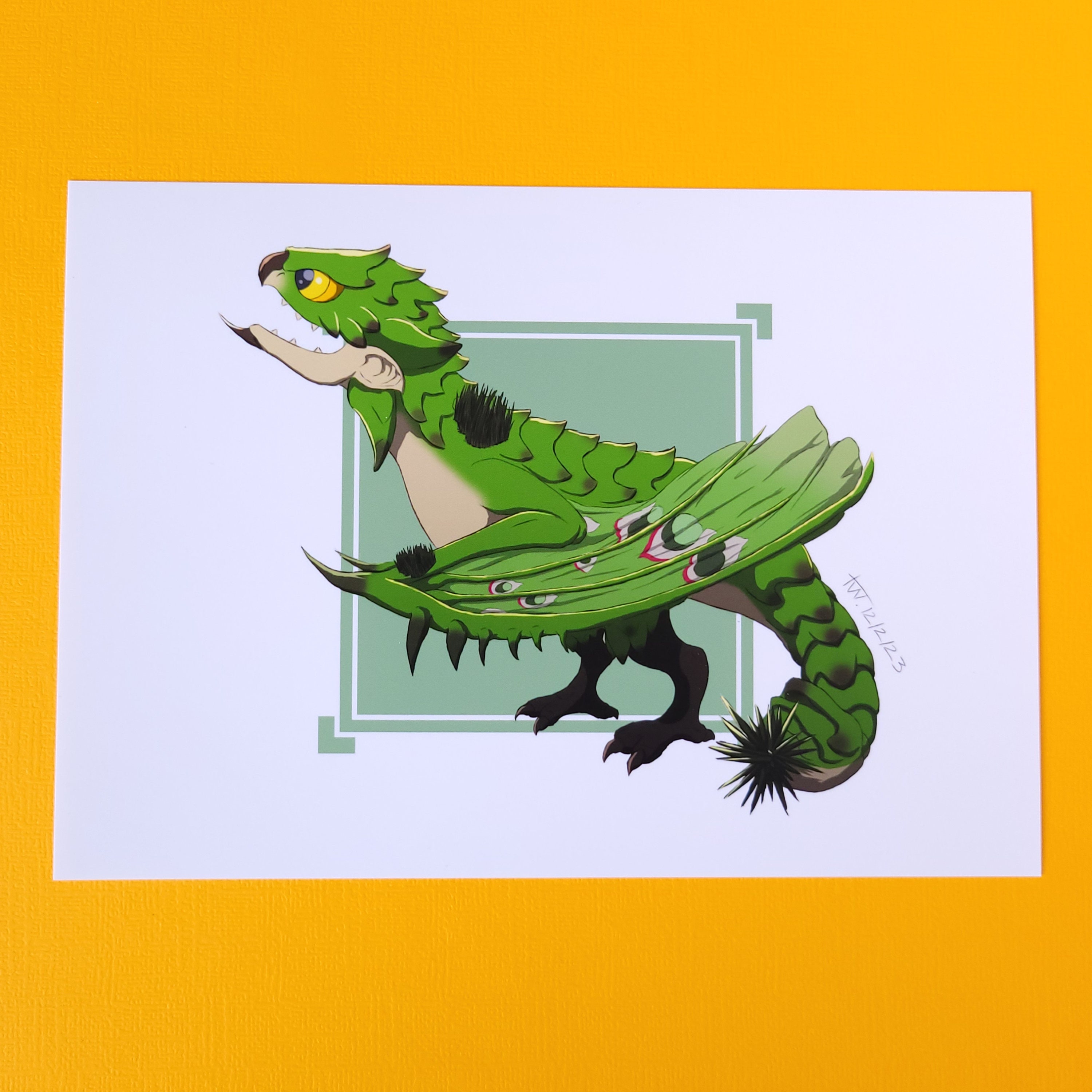 Rathian Art Print: Monster Hunter Chibi Green Wyvern Artwork - Etsy