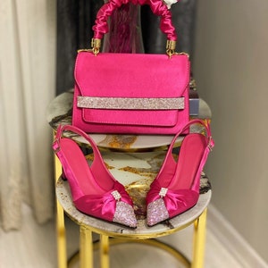 Fuschia pink bag and shoes sales
